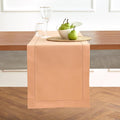 Solino Home Cotton Linen Dining Table Runner Peach Hemstitch, 14 x 108 in | by SolinoHome