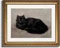 InSimSea Gold Picture Framed Wall Art, Living Room Vintage Black Cat Bathroom Wall Decor, Animal Canvas Print Art, Classical Home Farmhouse Decor, Antique Paintings with Frame 13x16inch