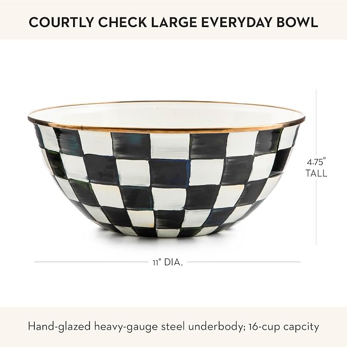 MACKENZIE-CHILDS Everyday Bowl, made from enameled steel, decorative serving - Image 4