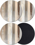 Brown Grey Coasters Set of 4, Abstract Neutral Textured Modern Minimalist by Unknown