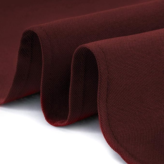 Lann's Linens 70 x 120 Inch Rectangular Tablecloth, Washable Polyester Fabric Table Cloth for Dining Tables, Parties, Restaurants, Weddings - Burgundy