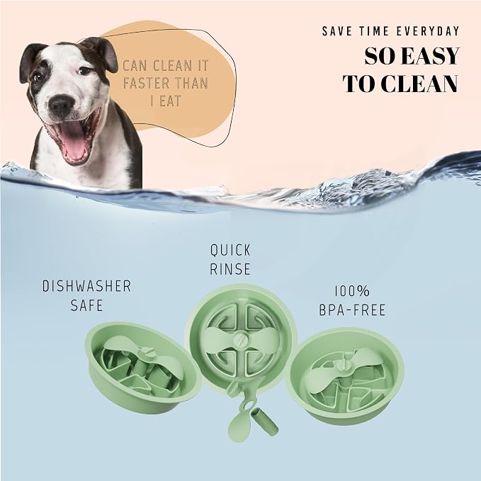 AVERYDAY Slow Feeder Dog Bowls for Large Breed, 2.5 Cups Deep Food Puzzle Bowl - Image 7