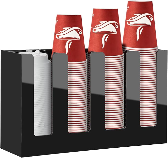 Coffee Cup Holder, Cup and Lid Organizer fits 5 to 16 oz Disposable Cups | by MYITYARD