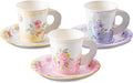 HOMIX 24 Paper Tea Cups and Plates, 7 OZ Disposable Teacups and Saucer Sets | by HOMIX
