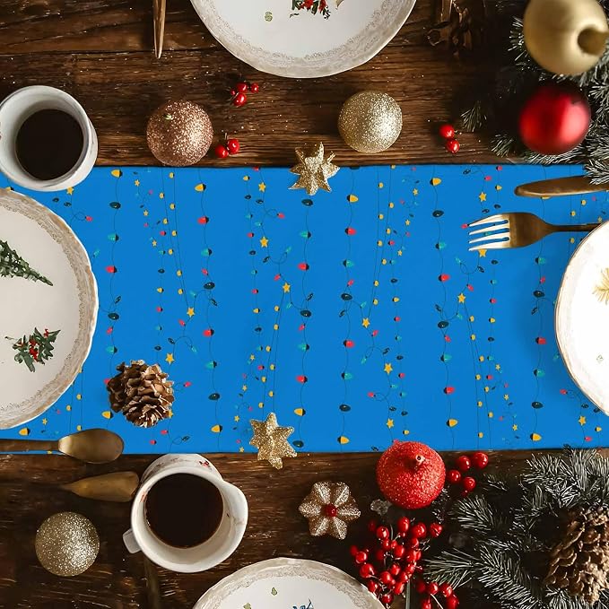 Coastal Christmas Table Runner 70 Inches Long, Xmas Tree Santa Beach Table - Image 4