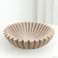 Large Modern Decorative Bowl, Fruit Bowl for counter, Modern Home Decor, Ruffle Bowl for Kitchen Counter Coffee Table, Key Bowl for Entryway Table, 10", Beige