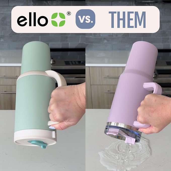 Ello Oasis 30oz Tumbler with Handle & Retracting Straw | Reusable Insulated - Image 4