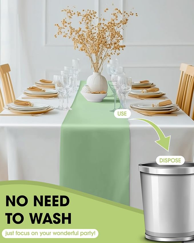 Pureegg Plastic Table Runners Disposable 12 Pack, 14 x 108 Inch Table Runner - Image 4