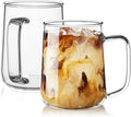 Glass Coffee Mugs, 16 oz Glass Coffee Cups Set of 2, Hot/Cold Beverages by Unknown
