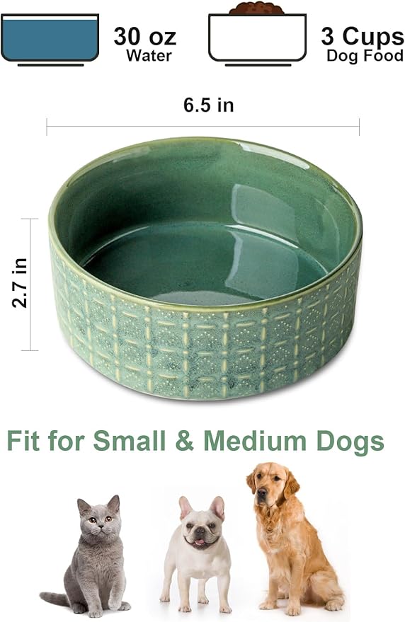 Ceramic Dog Bowl, 6.5 inch Pet Dog Food Bowl Water Bowls, Dogs Dish - Image 4