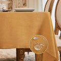 BALCONY & FALCON Rectangle Tablecloth Washable Wrinkle Resistant and Water Proof Table Cloth Decorative Linen Fabric Tablecloths for Dining Parties Kitchen Wedding and Outdoor Use (Golden, 47x63)