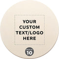 DISCOUNT PROMOS Custom Ceramic Coasters Set of 10, Personalized Bulk Pack - 4 Inches with Cork Bottom Pad, Perfect for Hotel, Bar, Restaurant - Natural
