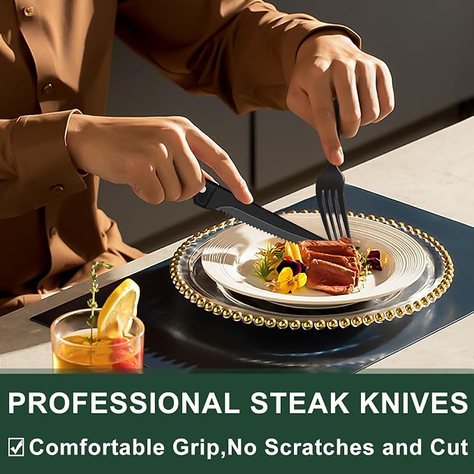 49-Piece Black Silverware Set - Image 5