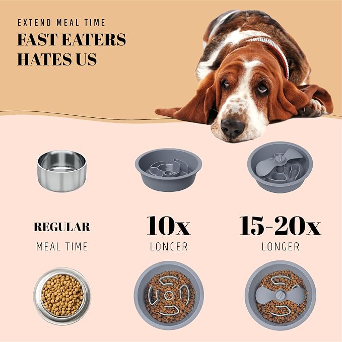 AVERYDAY Slow Feeder Dog Bowls for Medium Breed, 1.5 Cups Deep Food Puzzle Bowl - Image 5