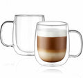 CNGLASS Glass Coffee Mugs 12oz, Double Wall Insulated Mug Set by CNGLASS