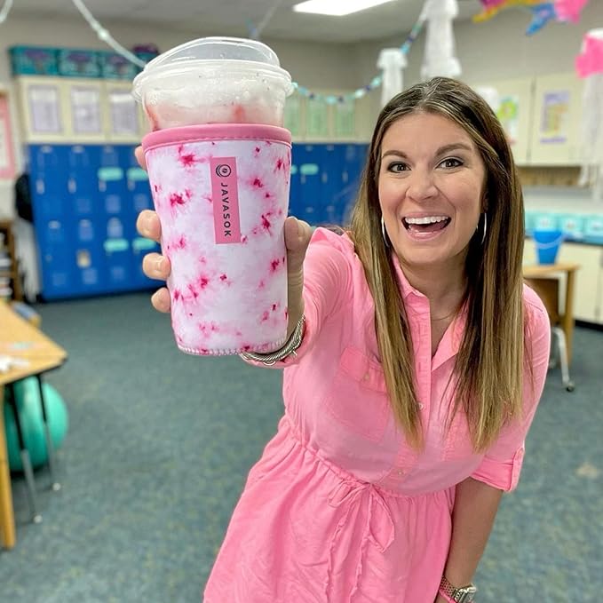 Sok It JavaSok Iced Coffee & Cold Soda Insulated Neoprene Cup Sleeve (Secret Garden, Medium: 22-28oz)