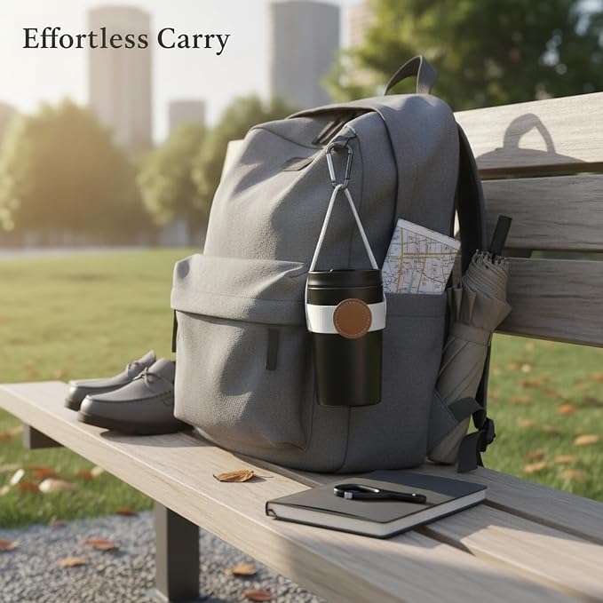 Adjustable PU Leather Cup Carrier Strap - Image 3