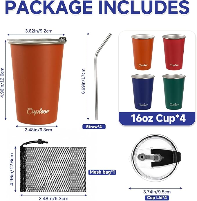 16 oz Stainless Steel Cups - Image 3