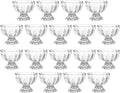 Iced Cream Dessert Bowl，Set of 18，6oz Vintage Glass ware with Heavy Base, Drinking Cup for Sundae, Fruit, Ice Cream, Snack, Condiment (18)