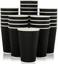 JollyPack Disposable Paper Coffee Cups, 16 oz, 60 Pack, Insulated Ripple Wall by JollyPack