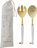 Creative Co-Op Stainless Steel Spoon and Fork Salad Servers w/Goose-Shaped by CreativeCo-Op