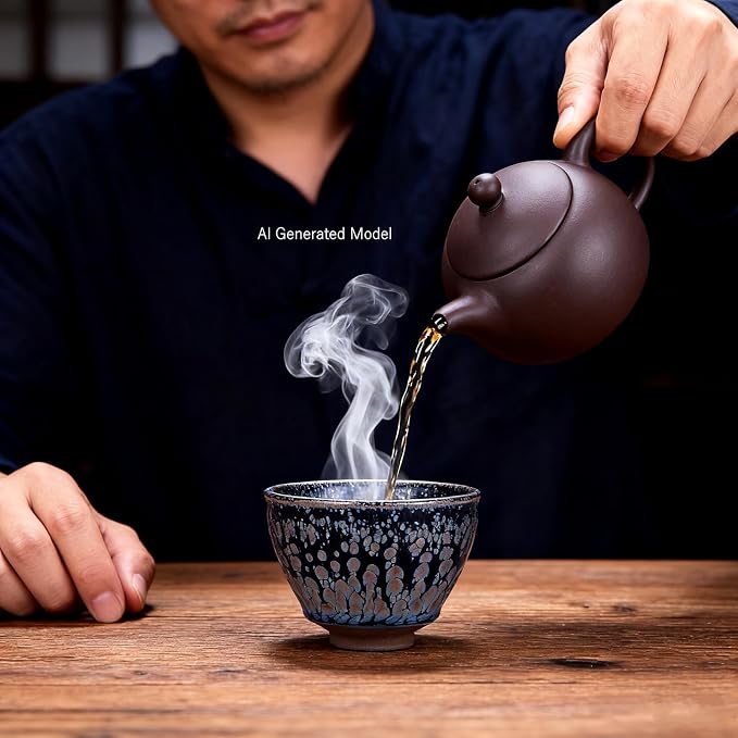 Jianzhan Tea Cup, 4.5 oz Chinese Small Ceramic Cup - Image 2