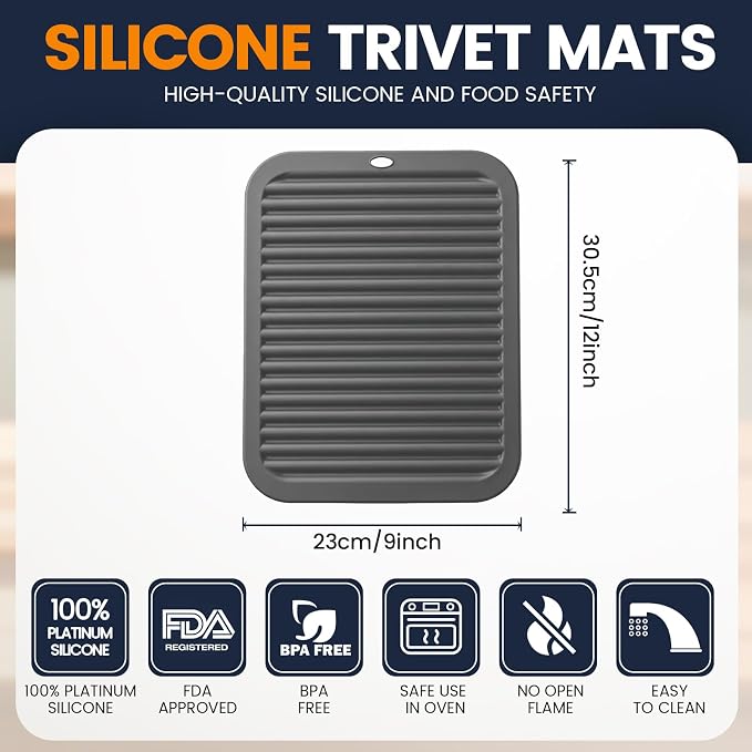 Silicone Trivet Mats 4 Heat Resistant Pot Holders Multipurpose Non-Slip Hot Pads - Image 2