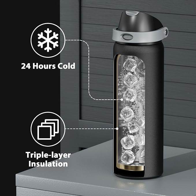 32 oz Insulated Water Bottle for Sports: Meoky Stainless Steel Water Bottle - Image 4