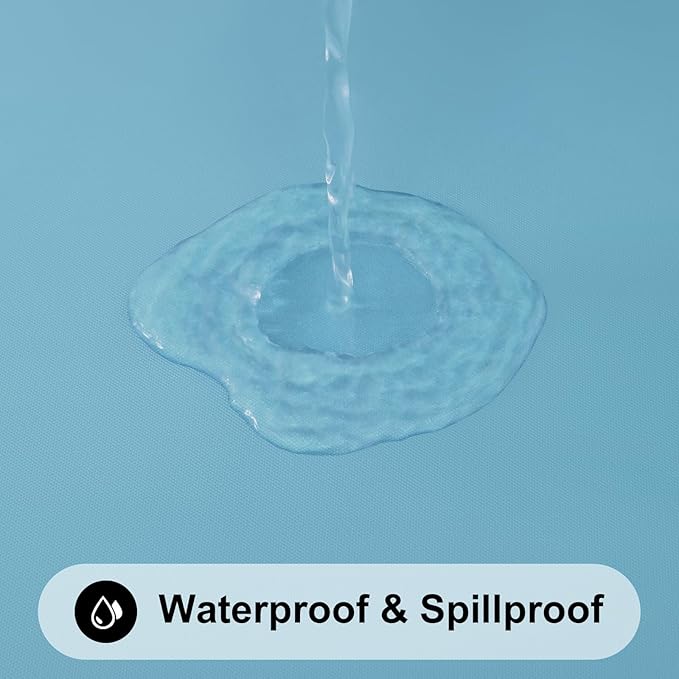 Smiry Rectangle Tablecloth, Elastic Fitted Flannel Backed Vinyl Tablecloths for 5ft Folding Tables, Waterproof Wipeable Table Covers for Indoor, Outdoor, Picnic and Camping (Aqua, 30"x60")