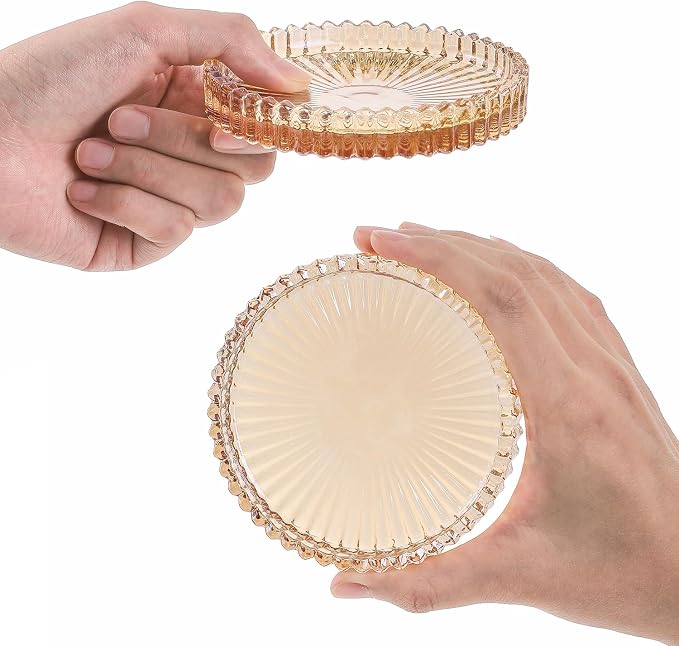 Glass Coasters Round Cup Mat, Decorative Wine Bottle Coaster, Crystal Drink - Image 4