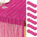 DeZerlor Hot Pink Cheesecloth Table Runners 6 Pack Summer Boho Runners | by DeZerlor