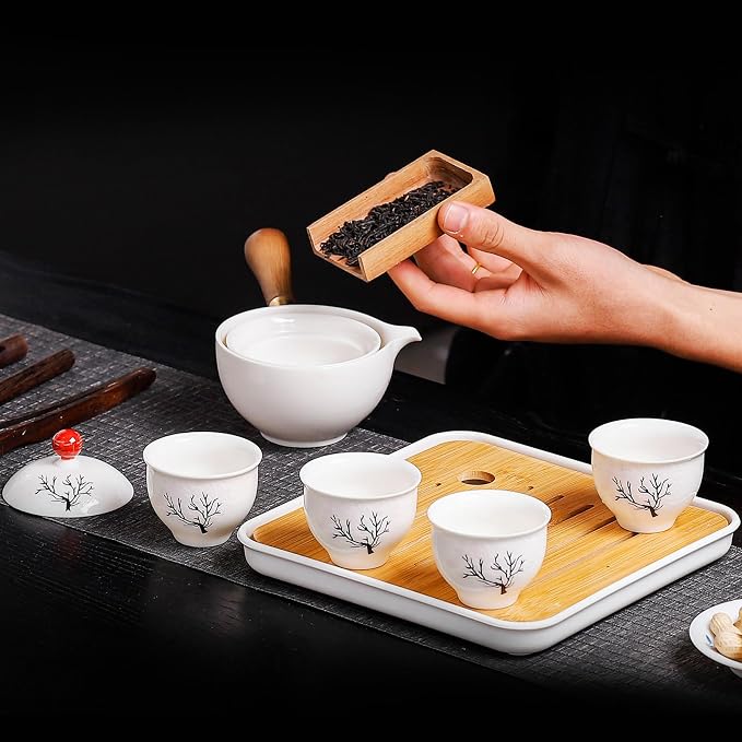 Japanese Tea Set Chinese Gongfu Tea Set, Portable Teapot Set - Image 9