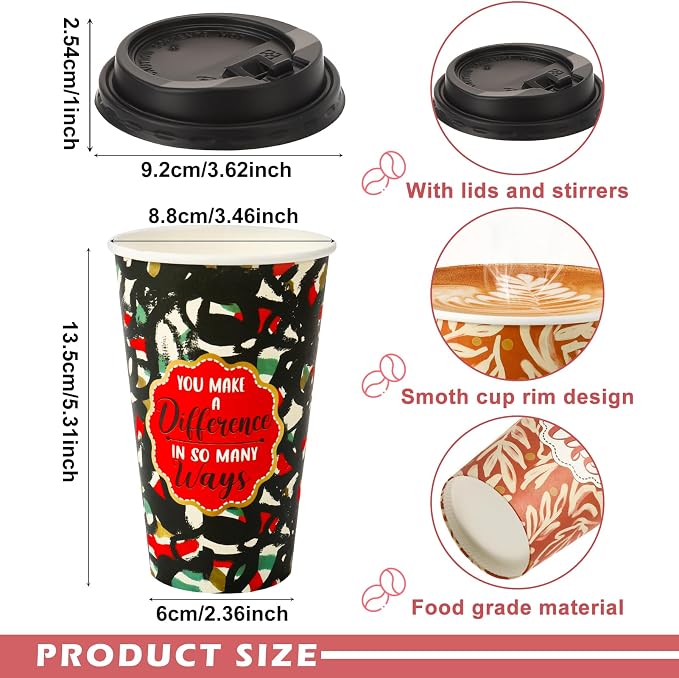 50 Pack 16 oz Disposable Coffee Cups - Image 8