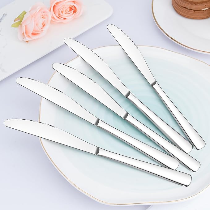 36 Pieces Butter Knives Set - 9 Inches Butter Knife, Food Grade Stainless Steel Dinner Knives Set, Mirror Polished Knife Silverware for Home, Restaurant, Kitchen, Dishwasher Safe