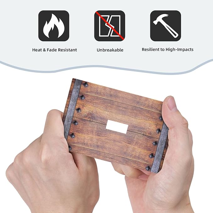 Decorative Light Switch Cover Rustic Farmhouse Barn Door Vintage Wood 1 Gang Wall Plate Cover Single Toggle Outlet Covers Switchplate Electrical Faceplate for Bathroom Cabin Decor（2 Pack）