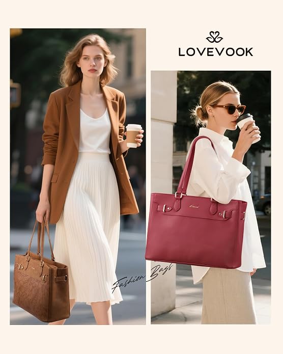 LOVEVOOK Laptop Tote Bag for Women Work, Teacher Tote Bag - Image 2