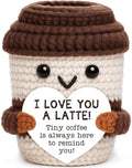 Positive Crochet Coffee Cup I Love You Gift by OCCdesign