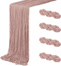 4 Pack Dusty Pink Cheesecloth Table Runner 20 x 120 inch Gauze Table Runners 10 by ACSUIT