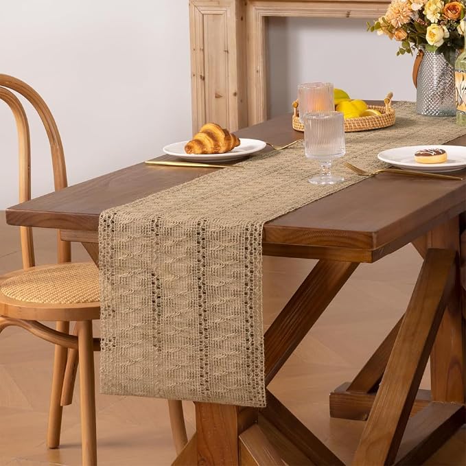 Boho Table Runner for Spring Home Decor 60 Inches Long, Modern Farmhouse Decor - Image 5