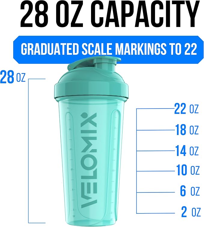 VELOMIX 2 Pack 28oz Protein Shaker Bottle - Image 4