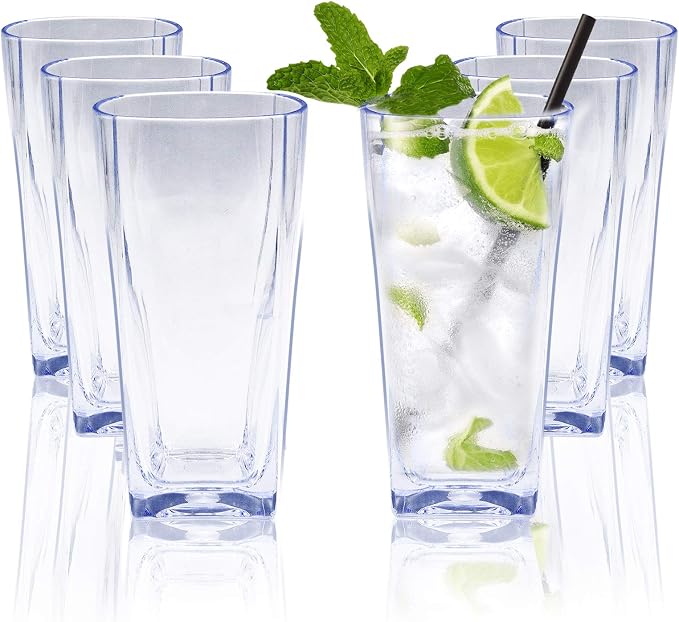 Top-spring 12 Oz Reusable Plastic Water Tumbler 6pcs Clear BPA Free | Thickened by Top-spring