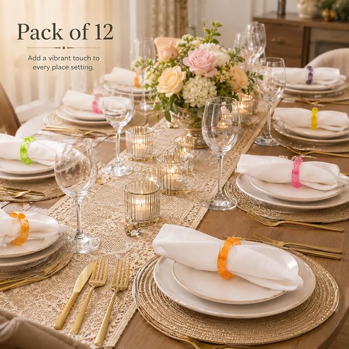 Epoxy Resin Napkin Rings, fits cloth and paper napkins, farmhouse modern style - Image 8