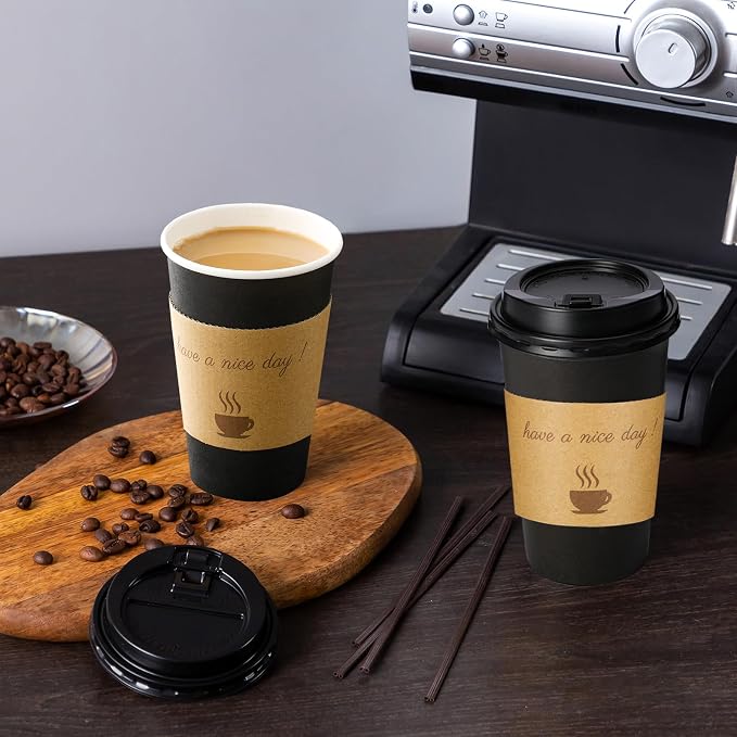 Lamosi 16 oz Coffee Cups 50 Pack, Disposable To Go Paper Cups - Image 5