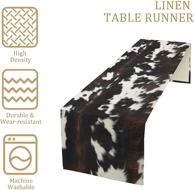 Cow Print Table Runner, 13x120 Inch - Image 4