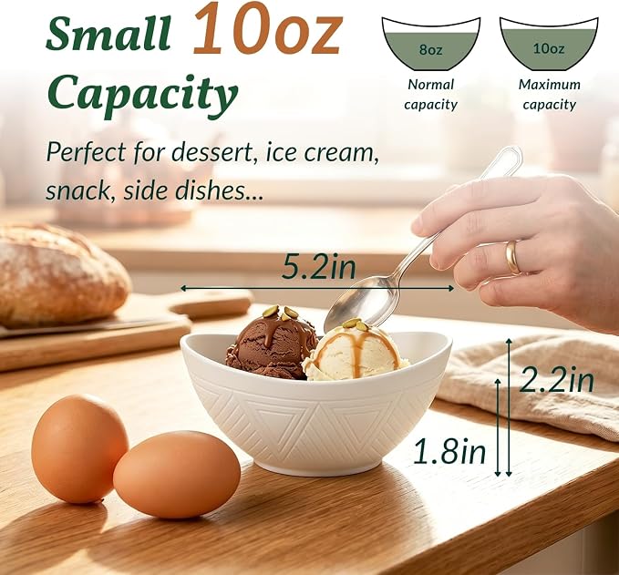 Small Bowls Set Wheat Straw Bowls 10 oz Small Serving Bowls - Image 2