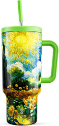 Meoky 40 oz Tumbler with Handle and Straw: Stainless Steel Insulated Tumbler by MEOKY