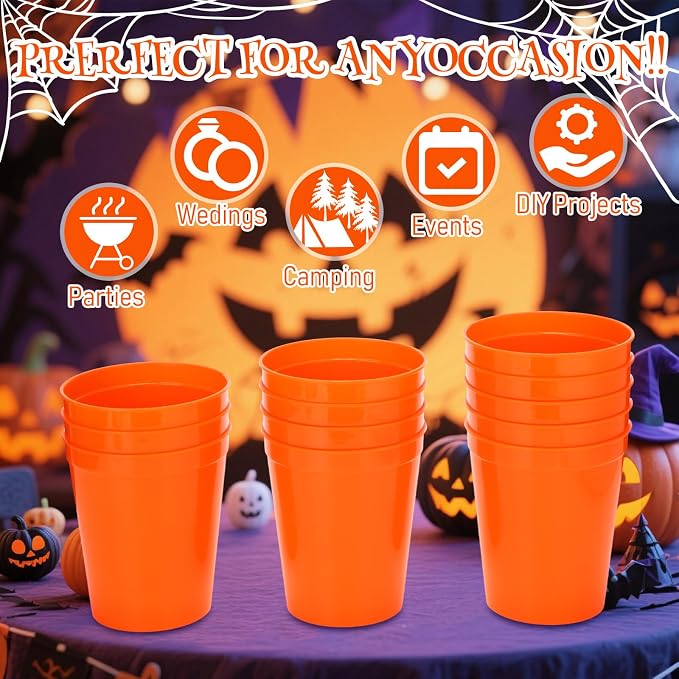 Yungyan 12 Pack 16 oz Stadium Cups Reusable Plastic Cups Blank Drink Stadium - Image 3