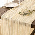 3 Pack Ivory Cream Cheesecloth Table Runner 120 Inch Boho Wedding Decor | by Fixwal