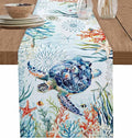 Sea Turtle Coastal Table Runners 36 Inches Long, Summer Beach Coral Table by Unknown