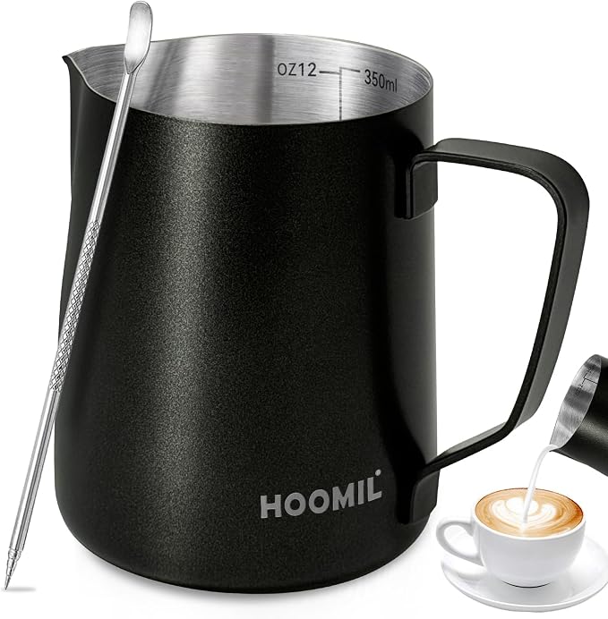 HOOMIL Milk Frothing Pitcher, 12oz/20oz/32oz 304 Stainless Steel | Steaming by HOOMIL
